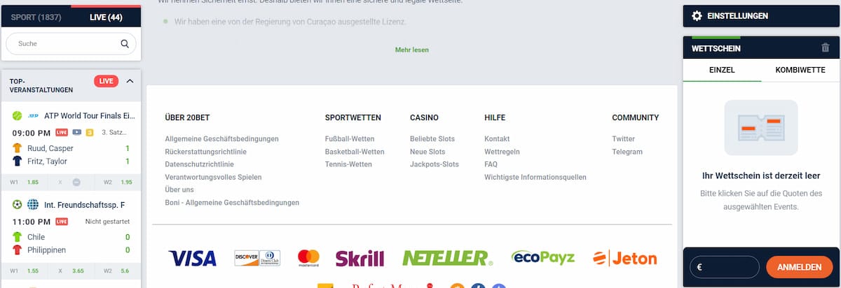 20Bet Erfahrungen