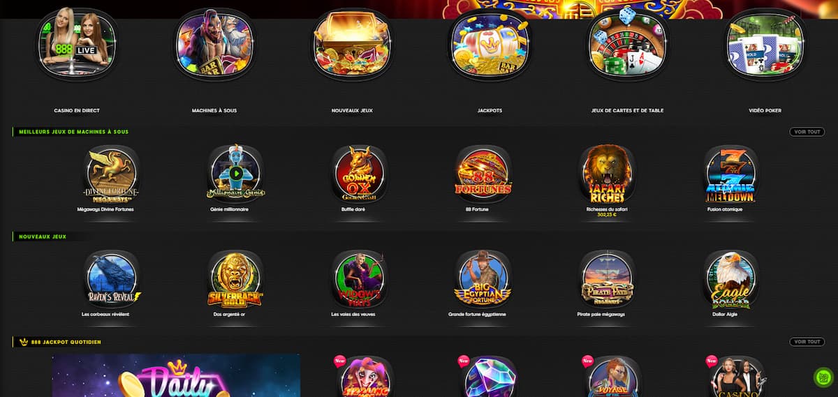 888casino La selection des Jeux