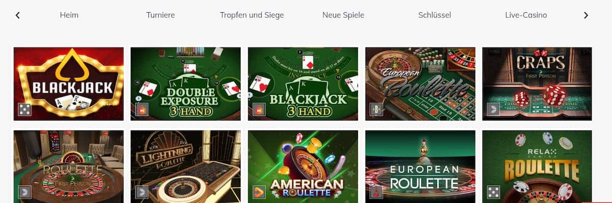 Bahigo Tischspiele angebot