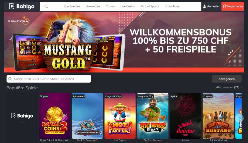 Bahigo Online Casino mit Paypal